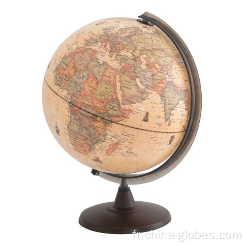 Grand globe terrestre ancien sur pied